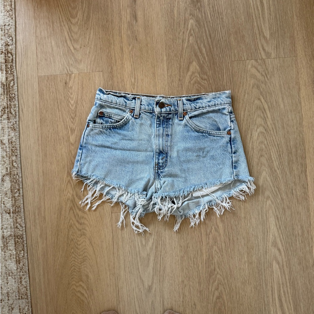 Levi's Distressed Light Blue Denim Shorts